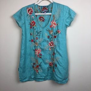 johnny was caspian linen drape top